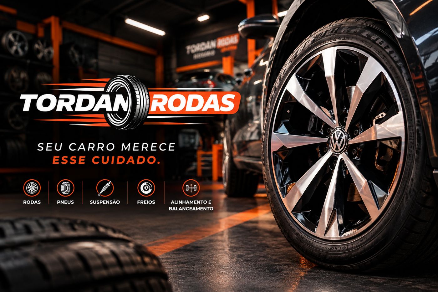 Tordan Rodas: rodas, pneus, suspensão, freios, alinhamento e balanceamento